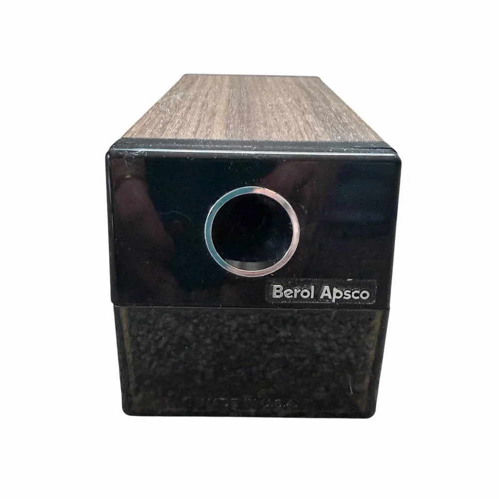 Vintage Berol Apsco Electric Pencil Sharpener Wood Grain Model AP-2001 USA WORKS
